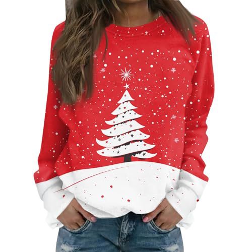 Women's Christmas Snowman Reindeer Print Sweatshirt