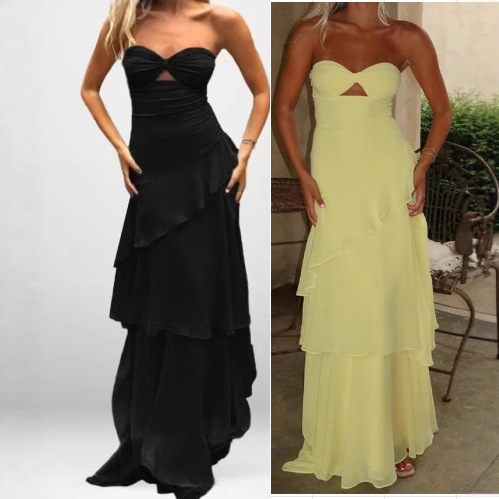 Solid Mesh Panel Open Back Twist Tie Bandeau Dress