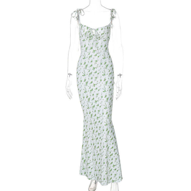 Floral Print Sleeveless A-Line Maxi Dress