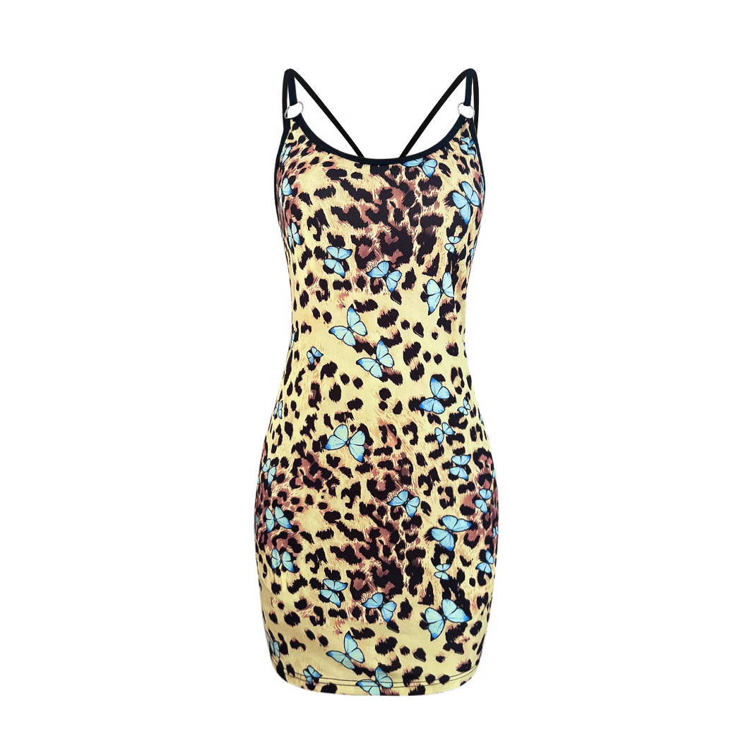 Women's Sleeveless Round Neck Printed Cami Dress