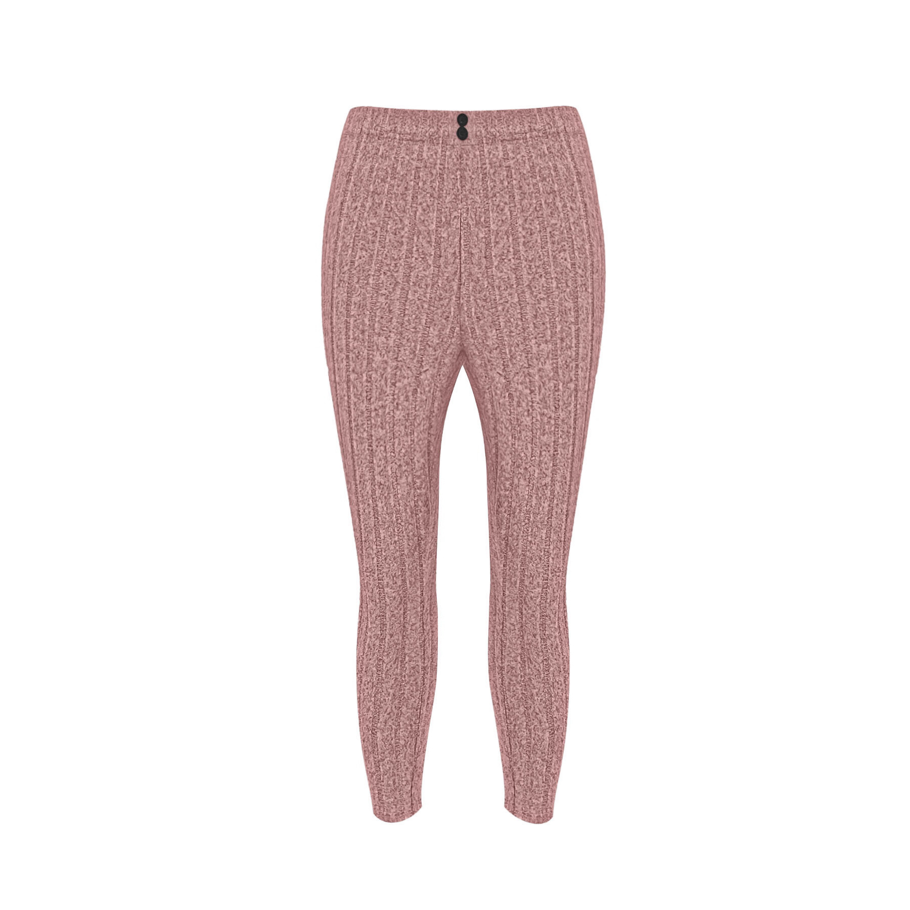 Plus Size Ribbed High Waist Fleece-Lined Leggings