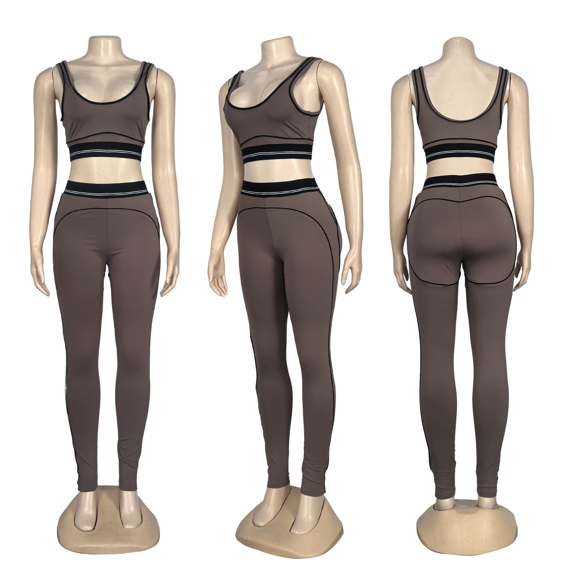 Women's High-Waist Tummy Control Seamless Workout Tank & Leggings Set