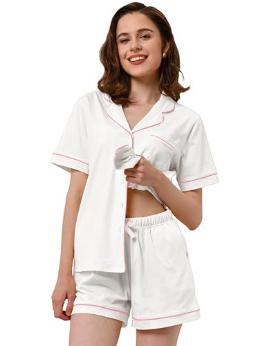 Women's Cuban Collar Short Sleeve Button Lounge Set