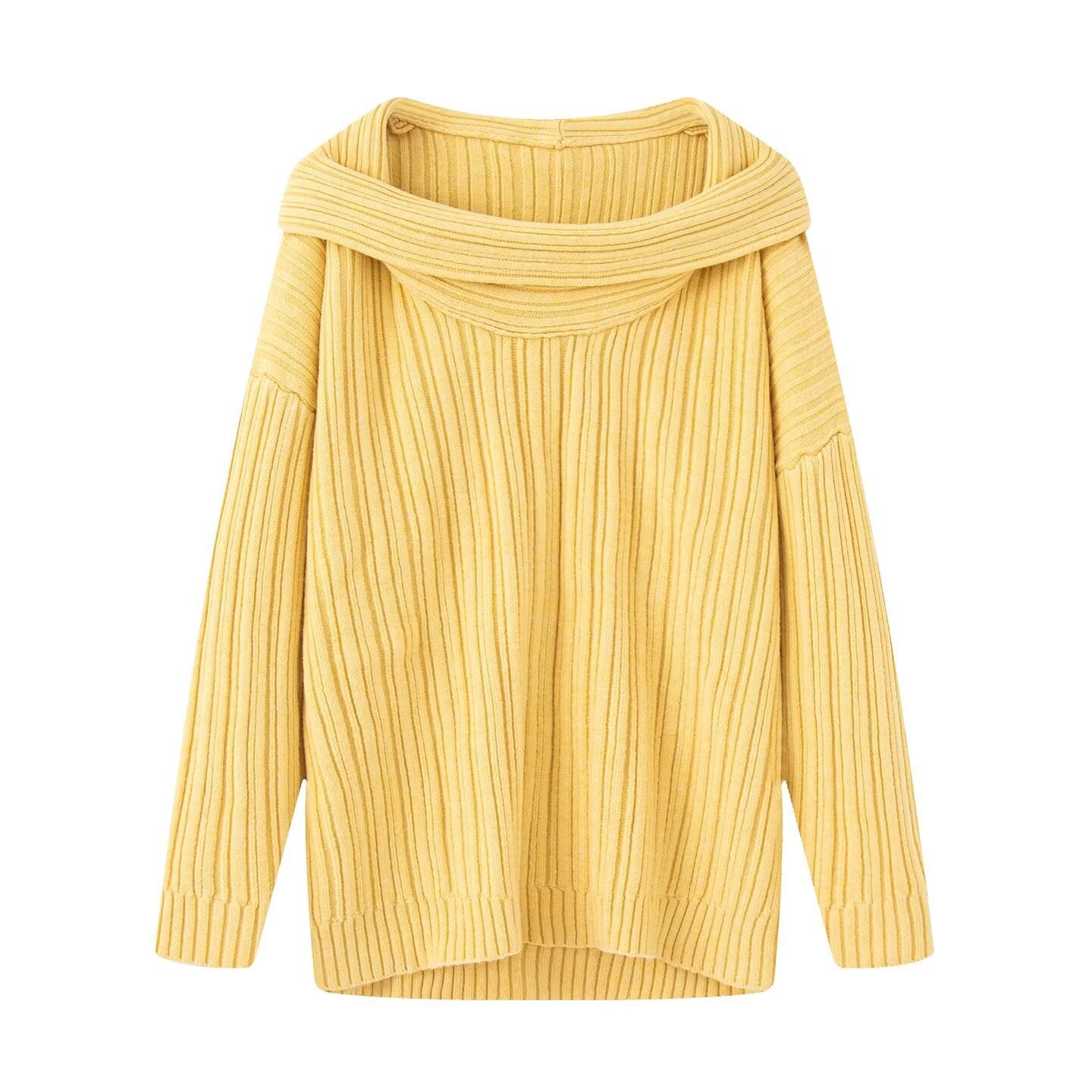 Off-Shoulder Solid Color Loose Fit Top