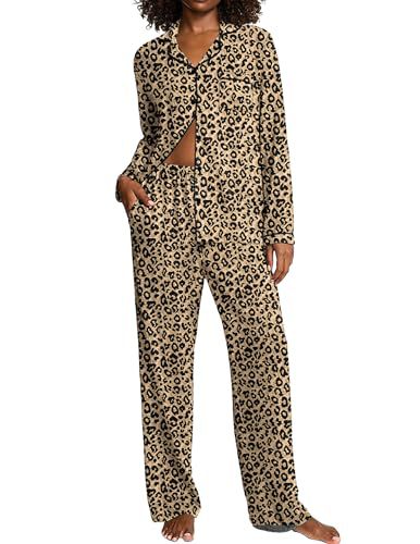 Women's Cuban Collar Printed Long Sleeve Shirt Set Casual Minimalist