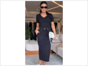 Women's Long Sleeve Solid Color Slim Fit Black Short Dress