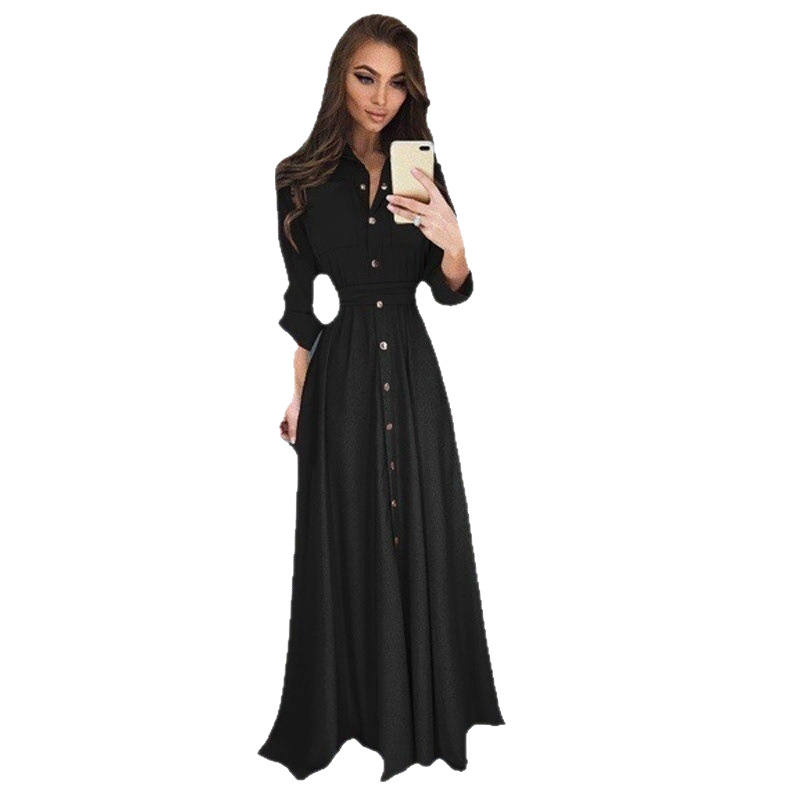 Chiffon V-Neck Flared Maxi Dress