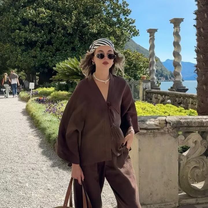 Women's Relaxed Solid Color Two-Piece Pants Set