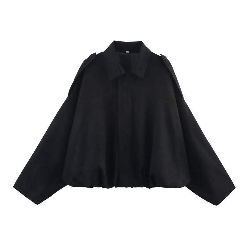 Faux Suede Bomber Jacket with Collar, Zip and Button Front