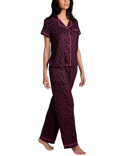 Women's Cuban Collar Letter Print Short Sleeve Shirt and Pants Set