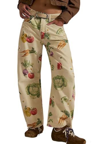 Women's Paisley Print Straight-Leg Casual Pants