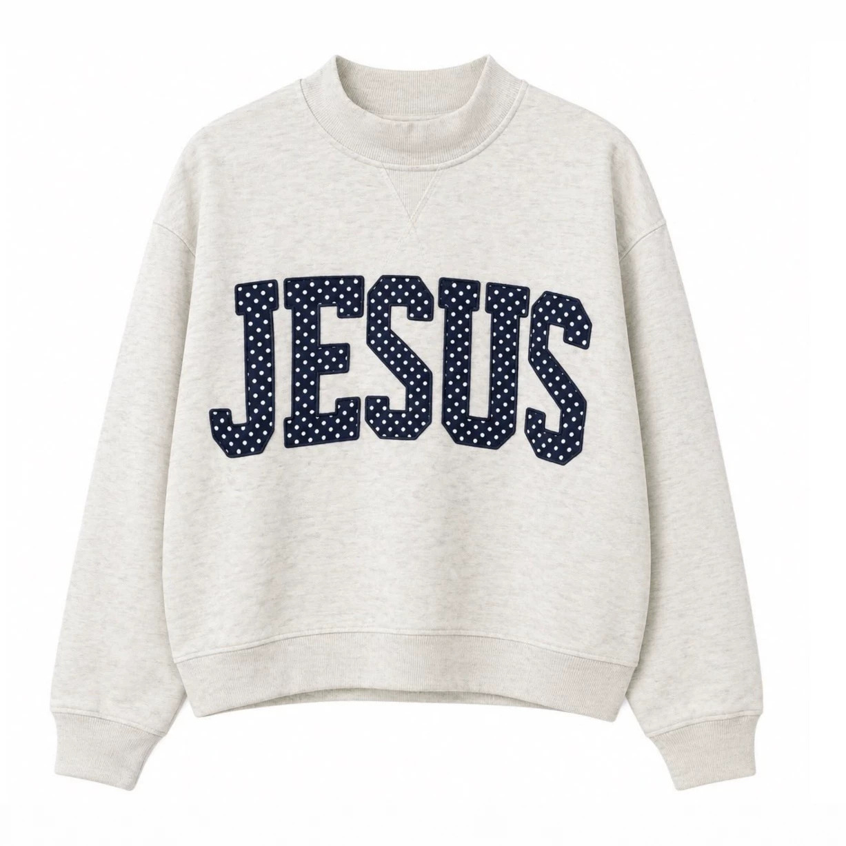 Embroidered Letter Crewneck Long-Sleeve Sweatshirt