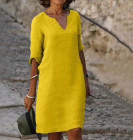 Women's Minimalist Solid Color Casual Dress