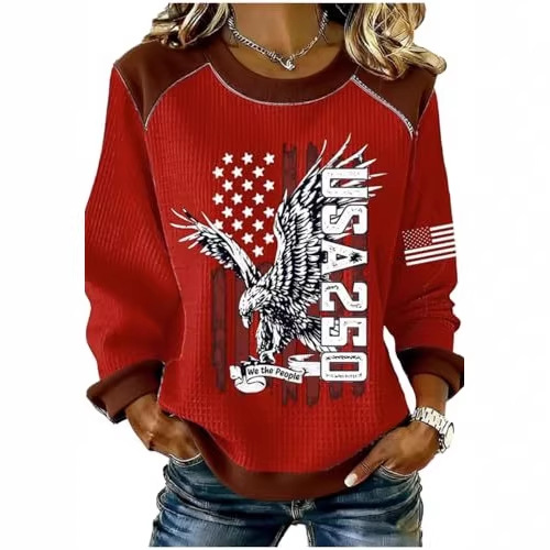 Women's Eagle Print Crewneck Sweatshirt