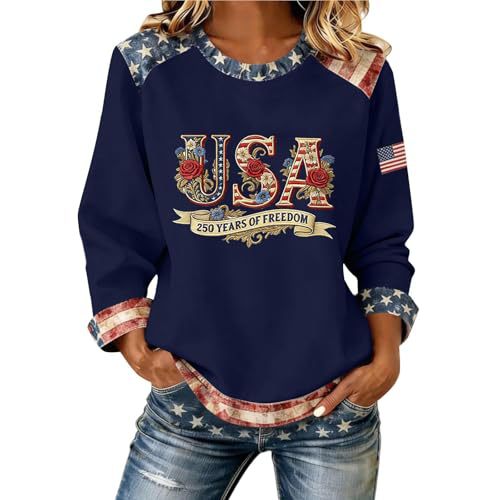 Women's USA Flag Star Print Sweatshirt