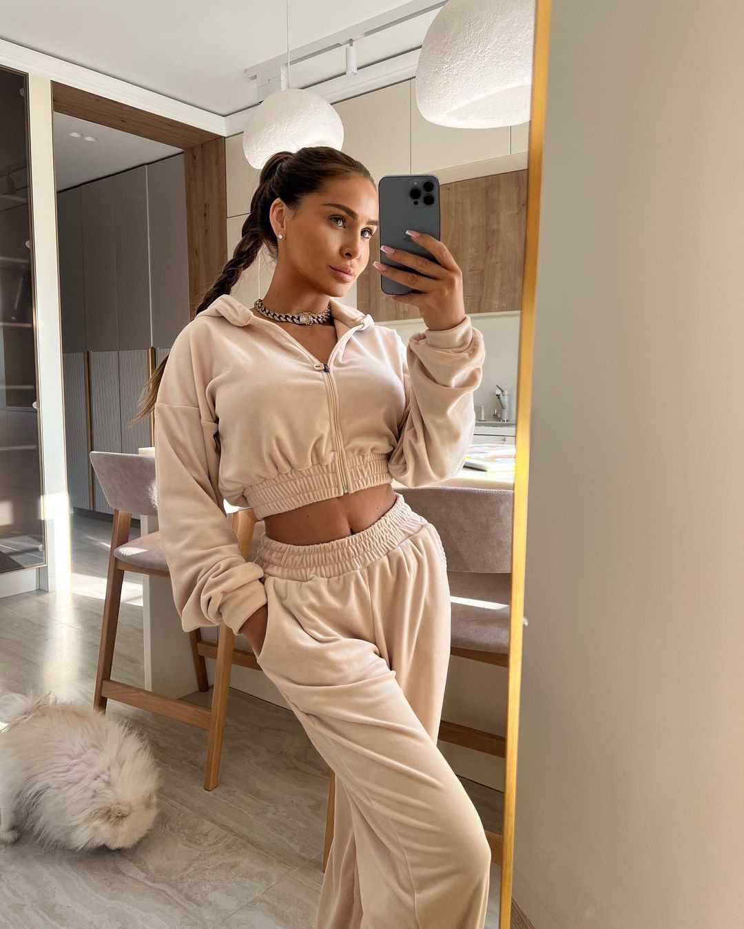 Long-Sleeve Zip-Up Hoodie and Jogger Pants Two-Piece Set