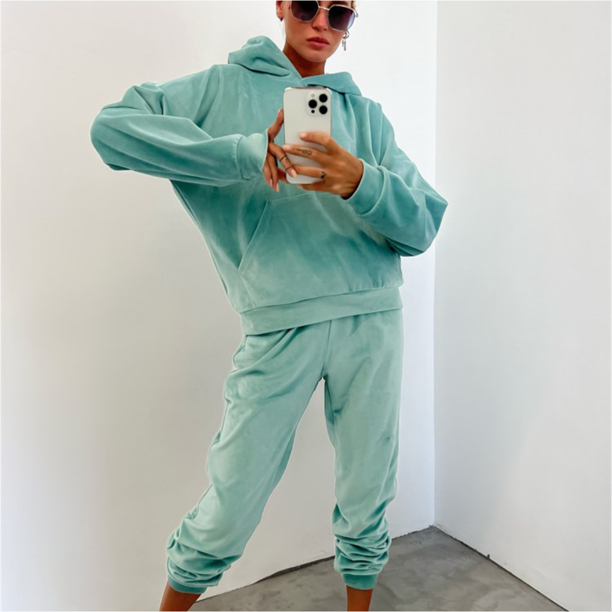 Women's Spring Casual Pullover Hoodie and Pants Set