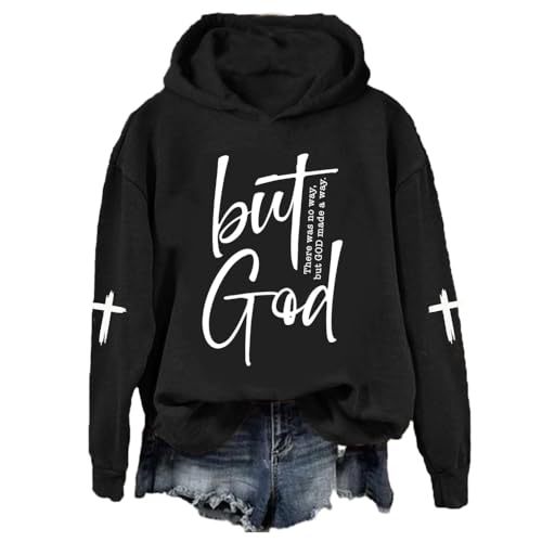 Women's Letter Cross Print Casual Hoodie