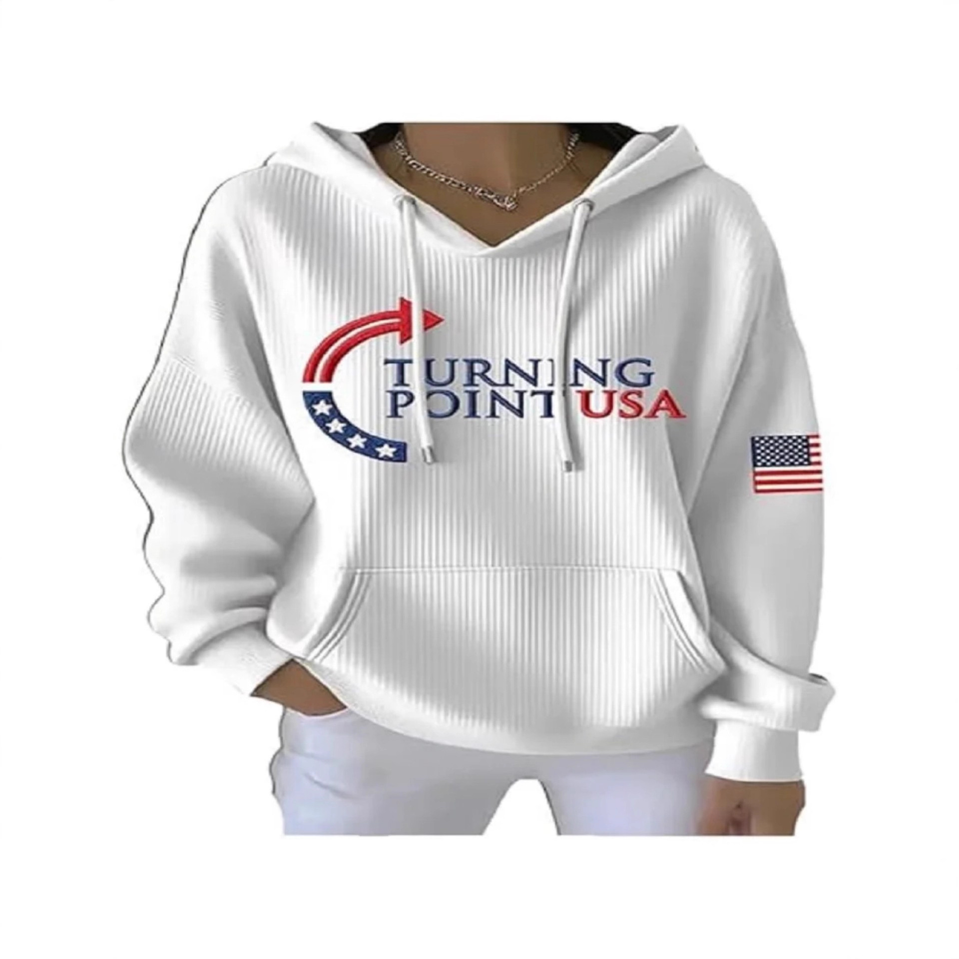 Women's American Flag Arrow Print Hooded Sweatshirt