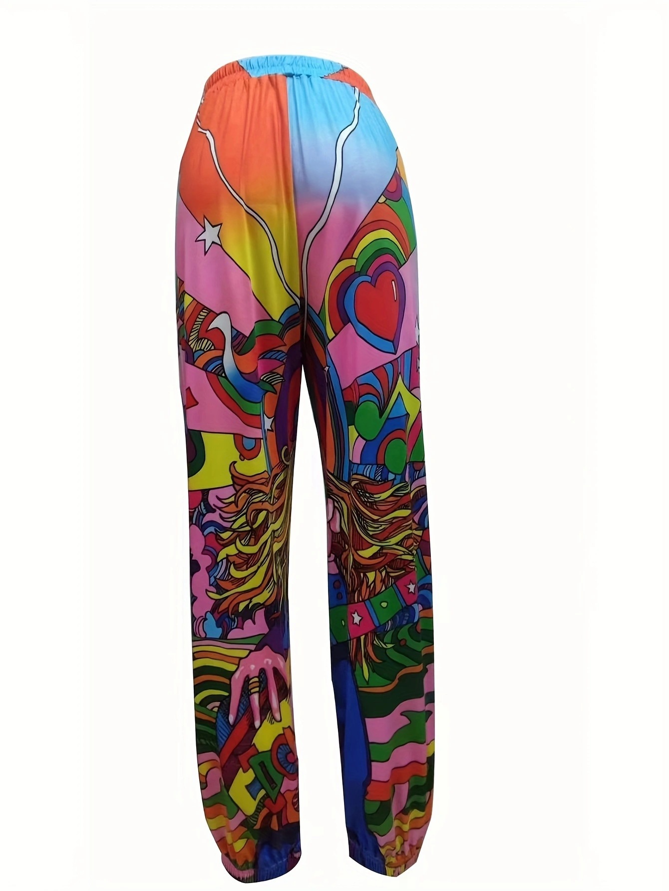 3D Digital Print Women's Loose Casual Pants Multi-Color Art Print