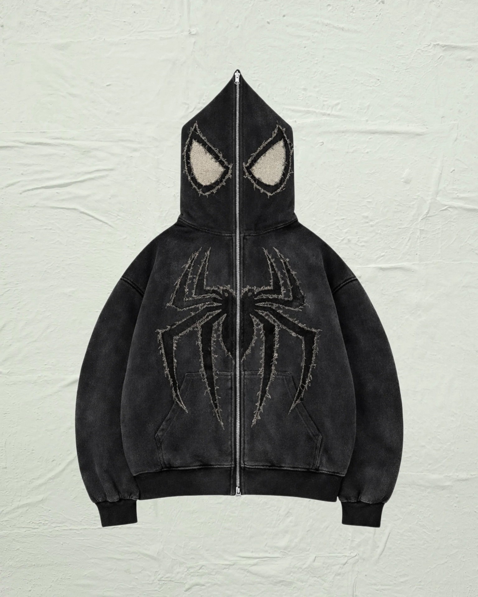 Spider Graphic Loose Zip-Up Hoodie Unisex