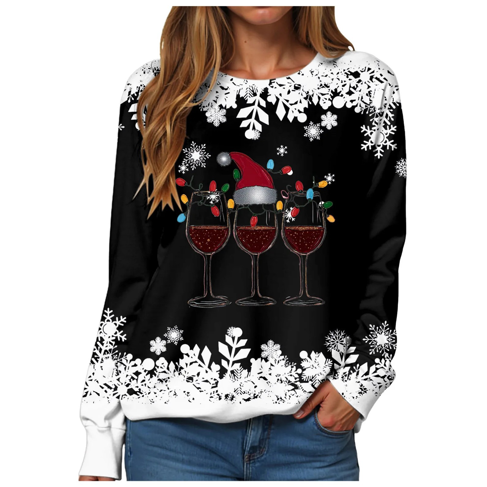 Women's Christmas Print Crewneck Sweatshirt