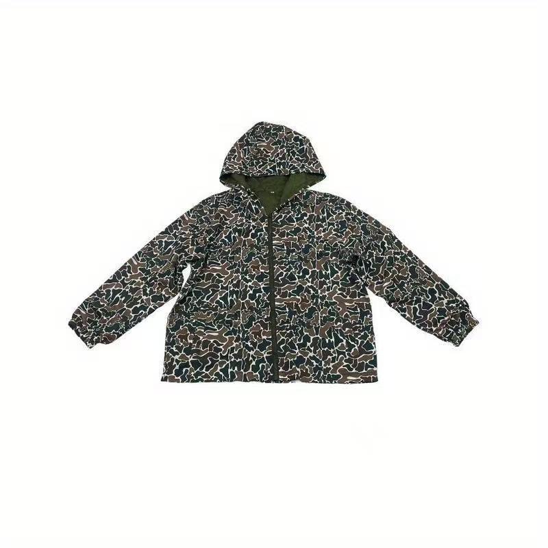 Women's Camo Hooded Zip-Up Sweatshirt Jacket with Pockets