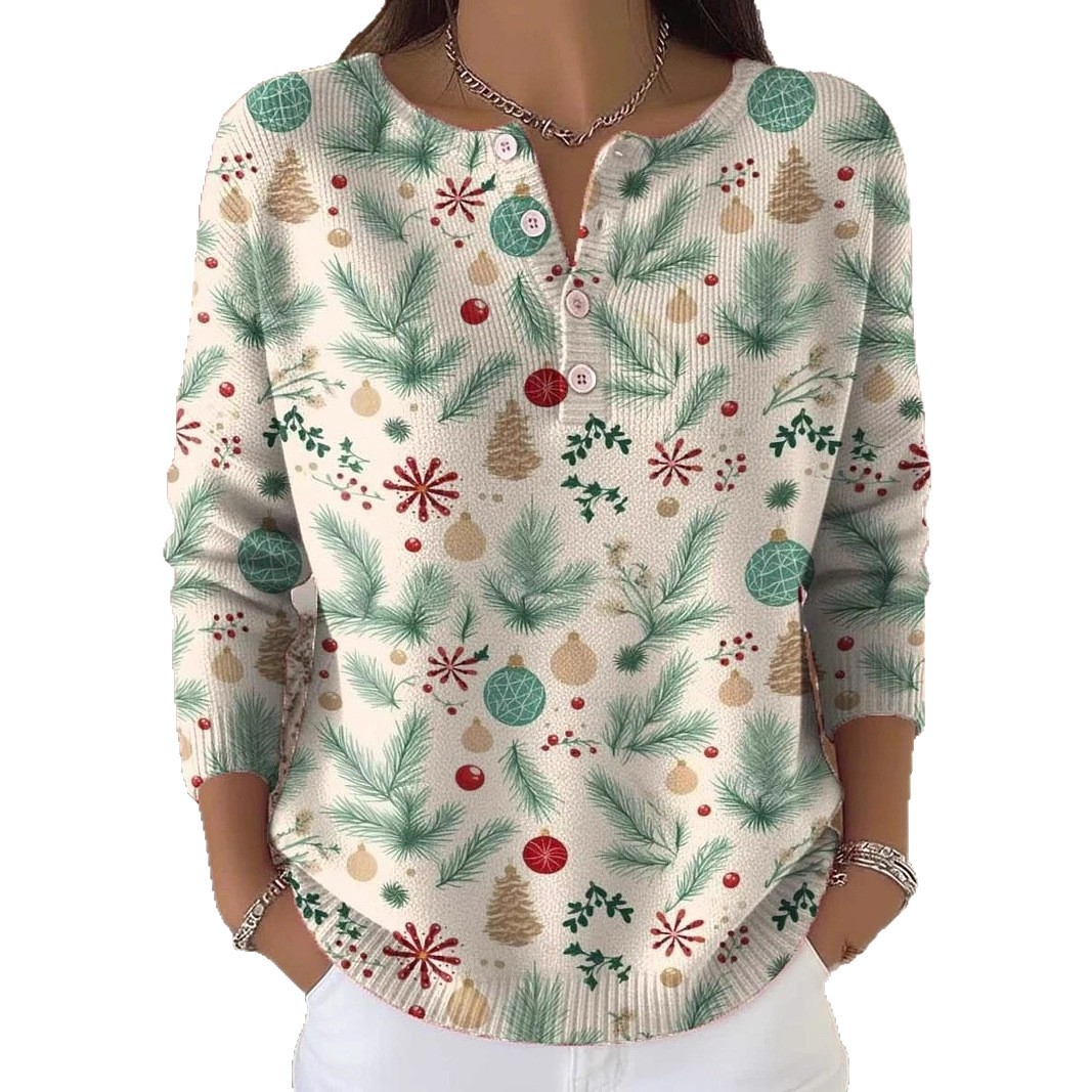 Women's Floral Print Button-Up Sweatshirt