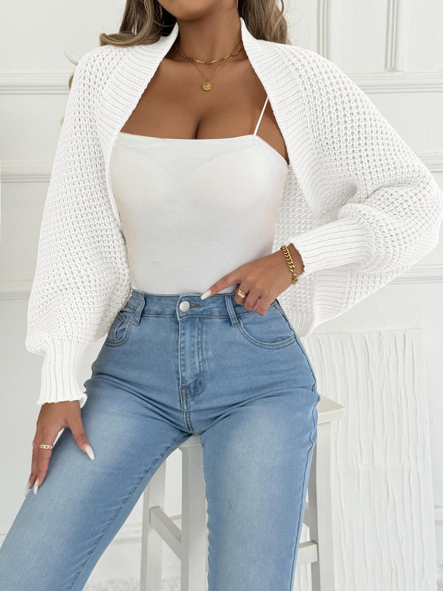 Women's Loose Knit Cardigan Asymmetric Shawl Collarless Long Sleeve