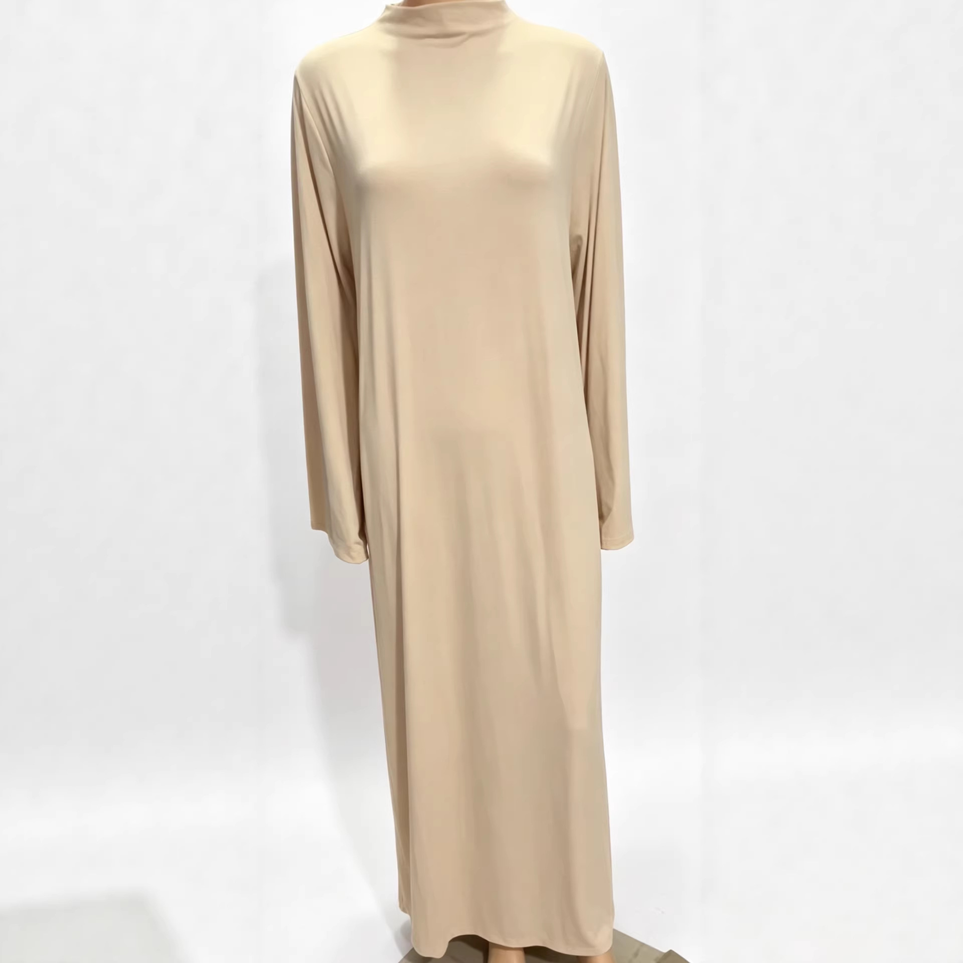Women's Plus Size Long Sleeve Round Neck Loose Maxi Dress