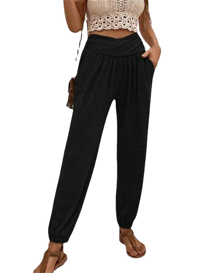 Women's High-Waist Loose Fit Jogger Pants with Pockets