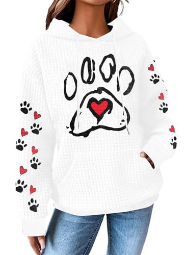 Women's Dog Mom Heart Paw Print Sweatshirt