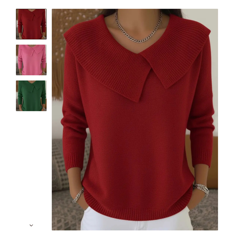 Korean Retro Collared Knit Sweater Slimming Lazy Style Pullover