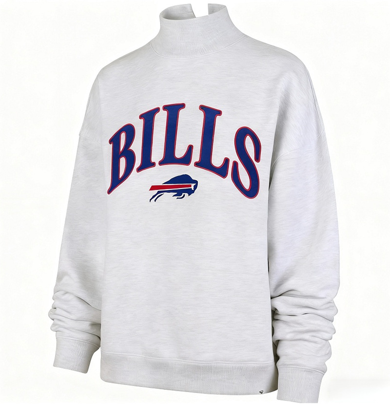 Unisex Embroidered High Neck Long Sleeve Sweatshirt