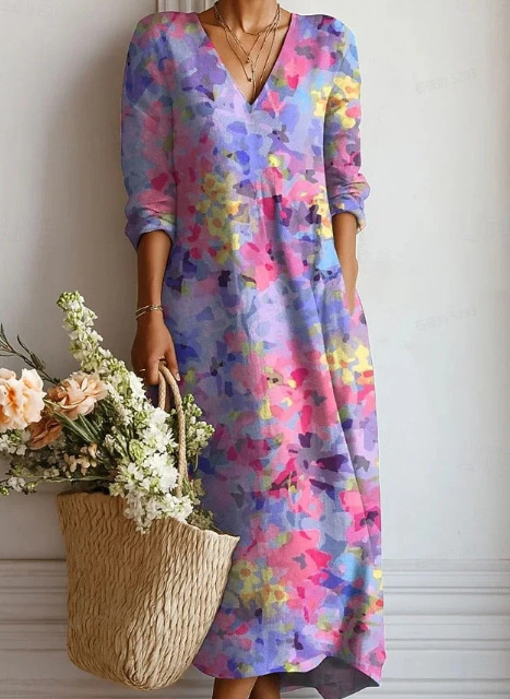 Women's Floral Paisley Print Ruched Bodycon Midi Dress