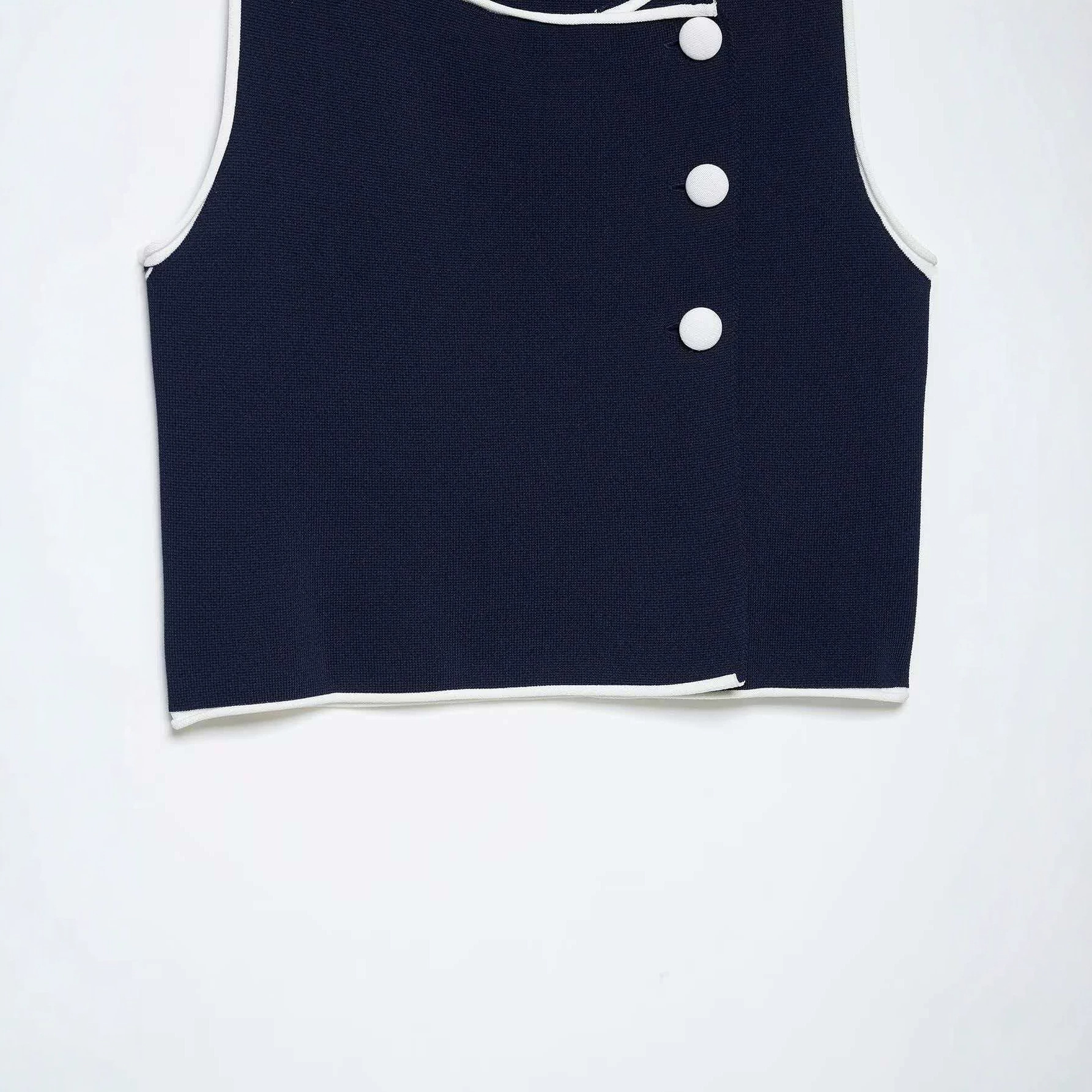 Women's Minimalist Sleeveless Vest and Skirt Set