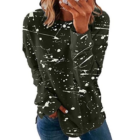 Women's Loose Fit Graffiti Print Pullover Hoodie