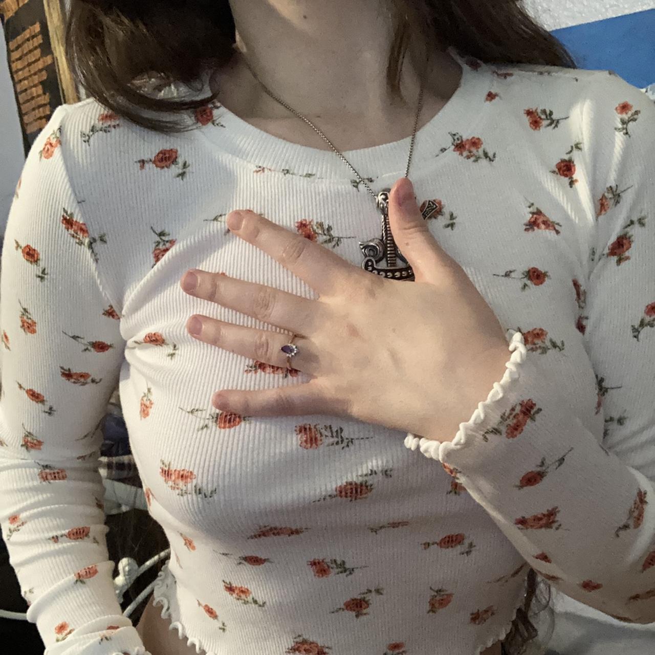 Sexy Slim Fit Cropped Floral Print Knit Top