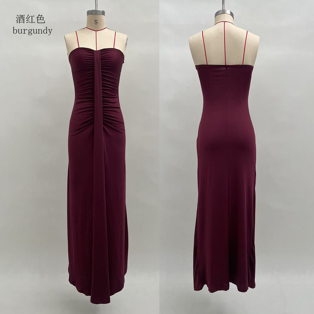 Ruched Tube Bodycon Long Dress