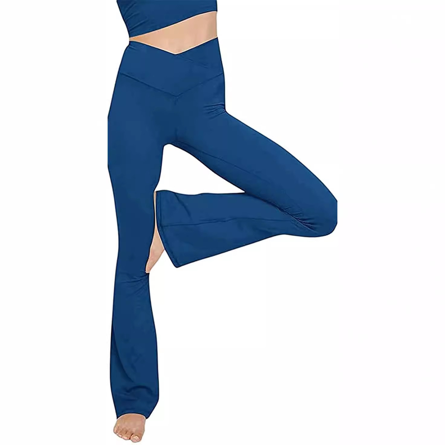 High-Waist Loose Yoga Pants Comfortable Casual Woven Polyester