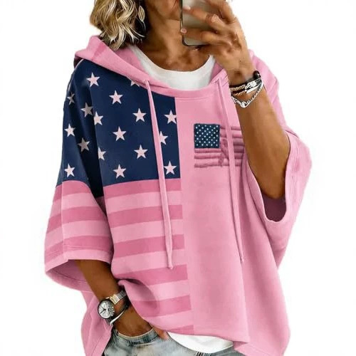 Women's Animal Plaid Print Casual Hoodie