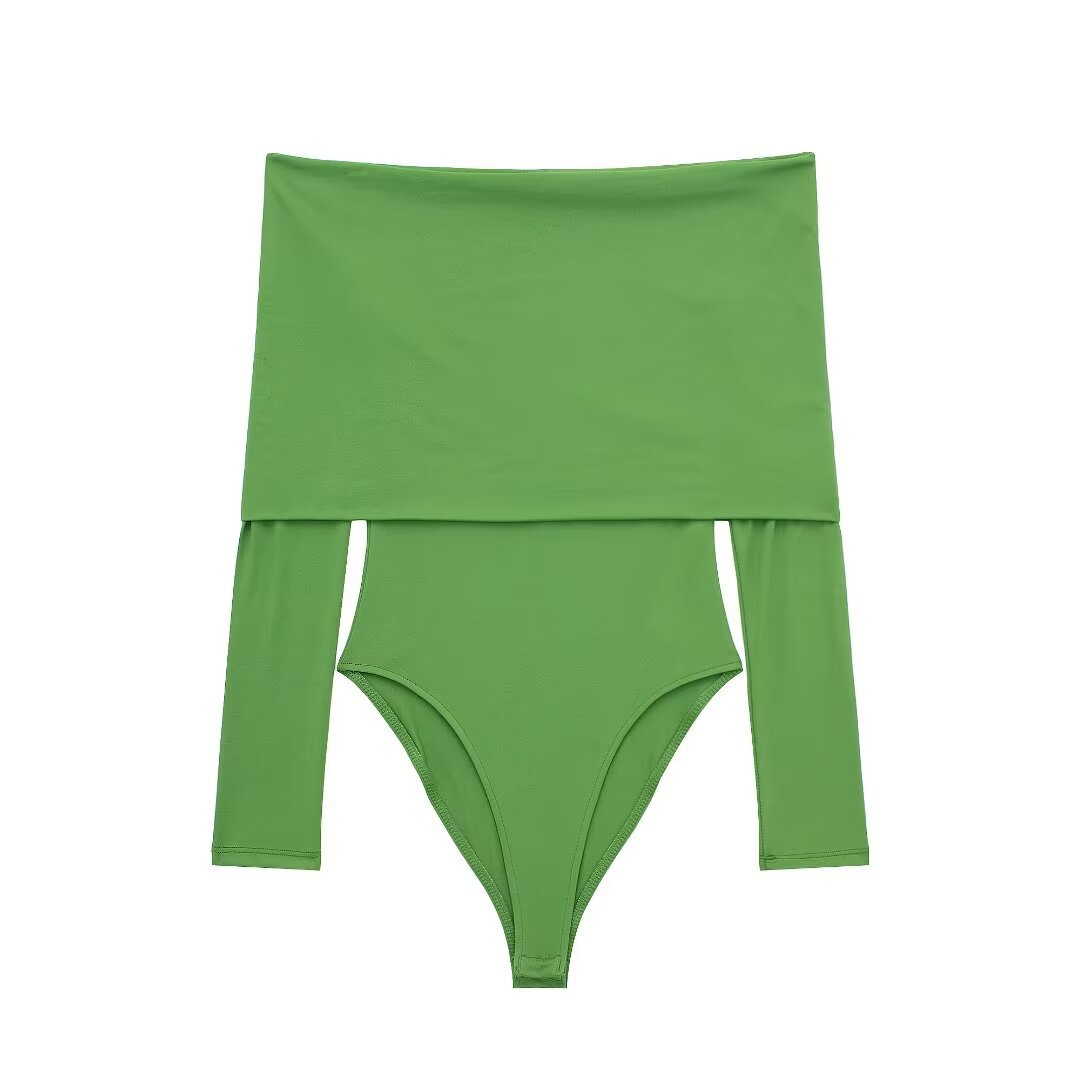 Off-Shoulder Nylon-Blend Bodysuit