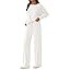 Women's 2-Piece Long Sleeve Crewneck Wide-Leg Lounge Set with Pockets