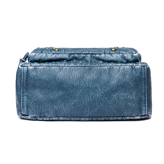 Women's Denim Blue Multi-Pocket Tote Bag - Casual Large Capacity Shoulder Bag for Daily Use and Travel