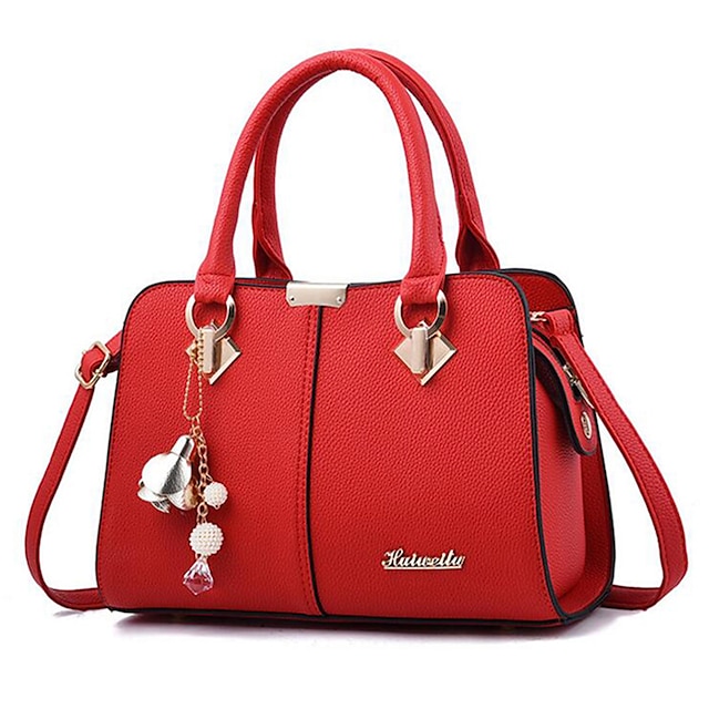 Women's Elegant Blue Handbag with Removable Strap and Stylish Charm Decoration - Perfect for Office and Casual Use