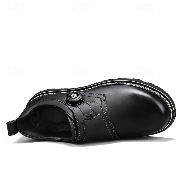 Men's Brown Casual Work Shoes – Durable Non-Slip Sole, Easy Twist Lock Closure, Comfortable Low-Top Design for Daily Wear, Office, and Outdoor Activities