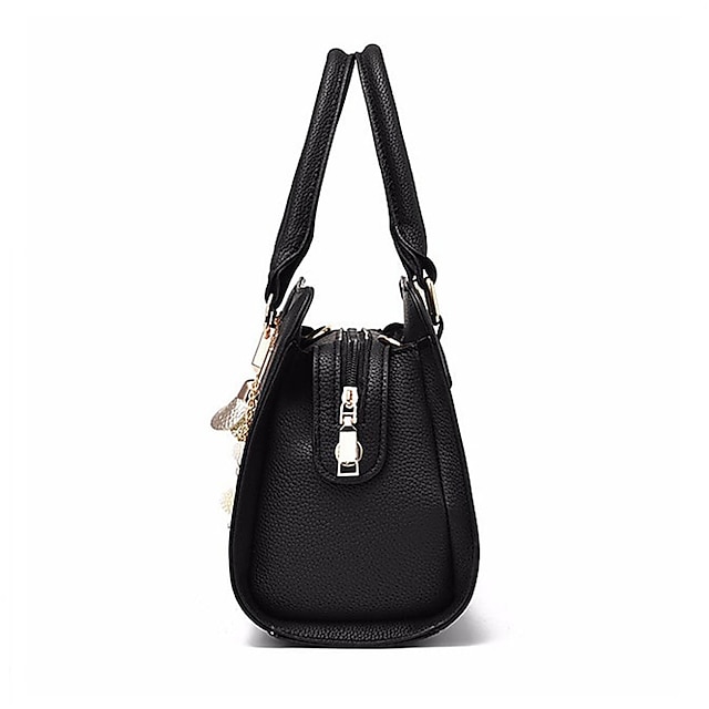 Women's Elegant Blue Handbag with Removable Strap and Stylish Charm Decoration - Perfect for Office and Casual Use