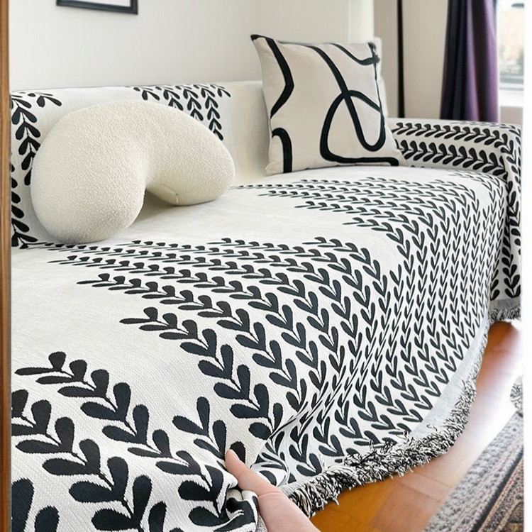 Soft chenille sofa cover for daily protection