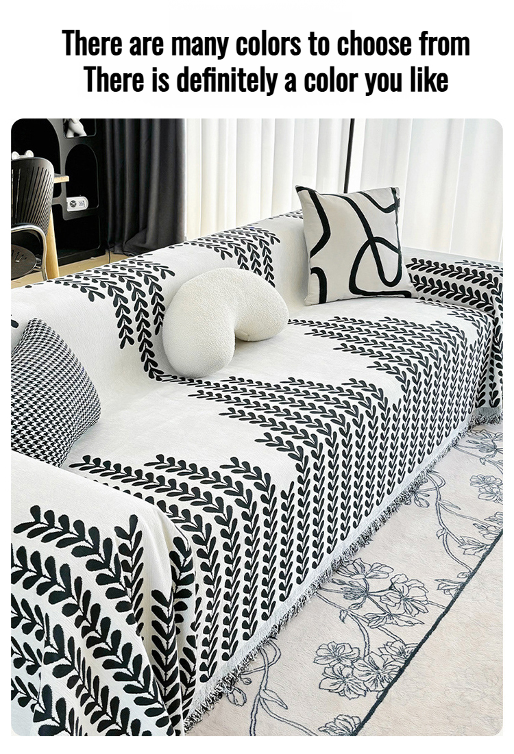 Leaf pattern chenille sofa towel covering modern sofa