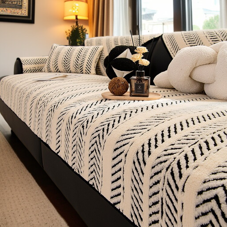 Close-up of velvet texture on sofa cushion